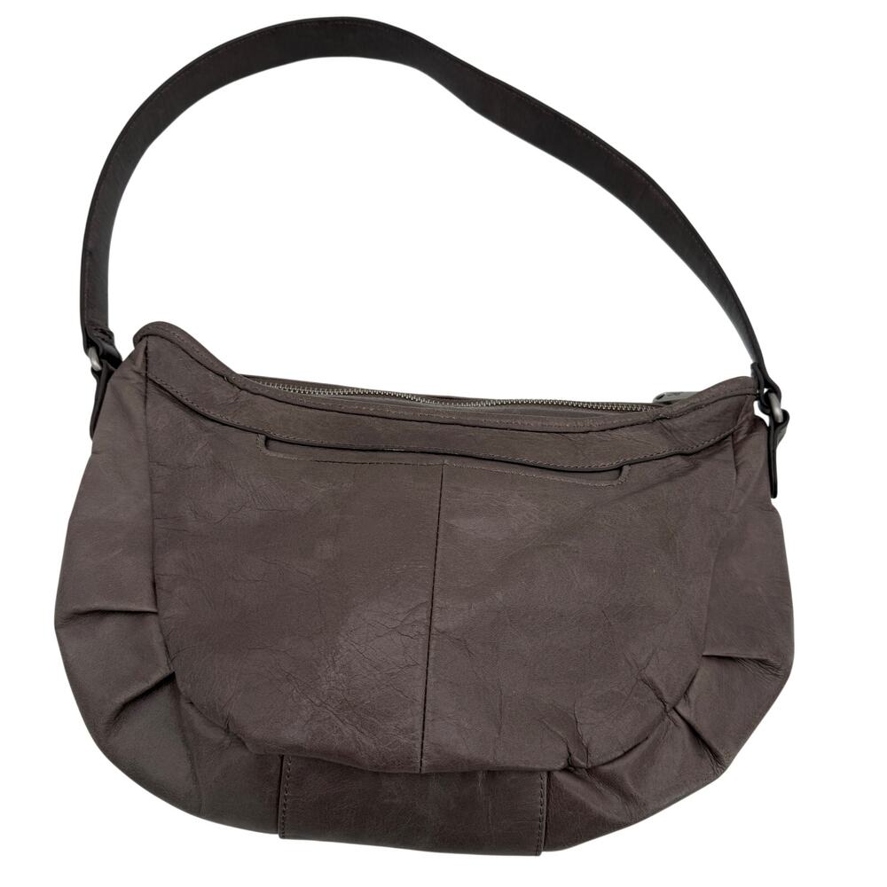 Hobo International Grey Leather Vintage Shoulder Handbag